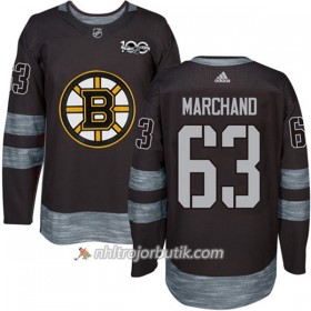 Män Ishockey Boston Bruins Tröja Brad Marchand 63 1917-2017 100th Anniversary Adidas Svart Authentic